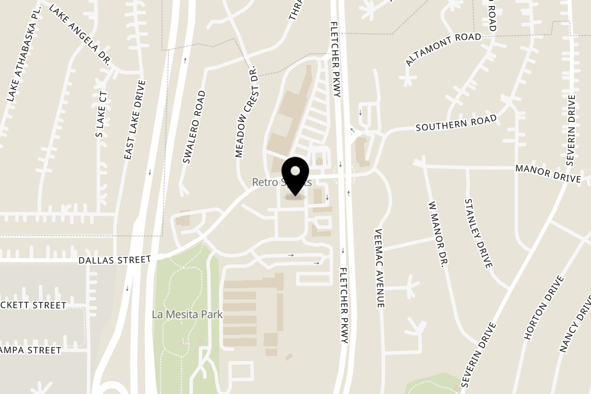 Map showing the location of New York Giant Pizza on 9083 Dallas St in La Mesa